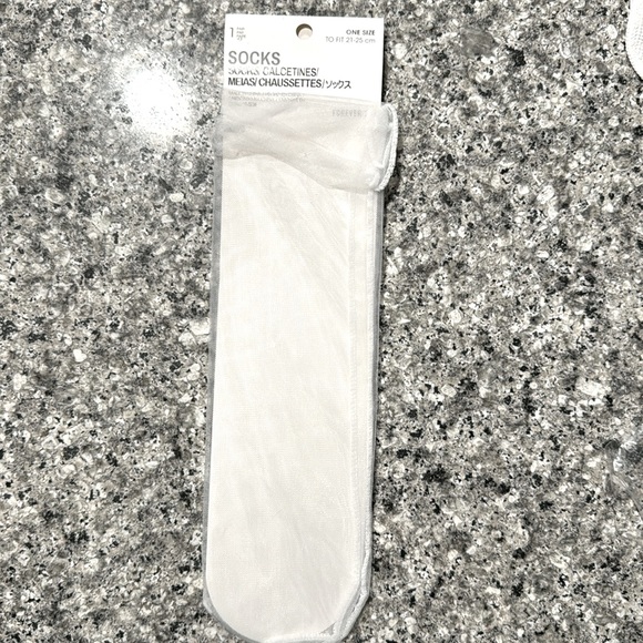 White Sheer Mesh Crew Socks - Picture 6 of 6